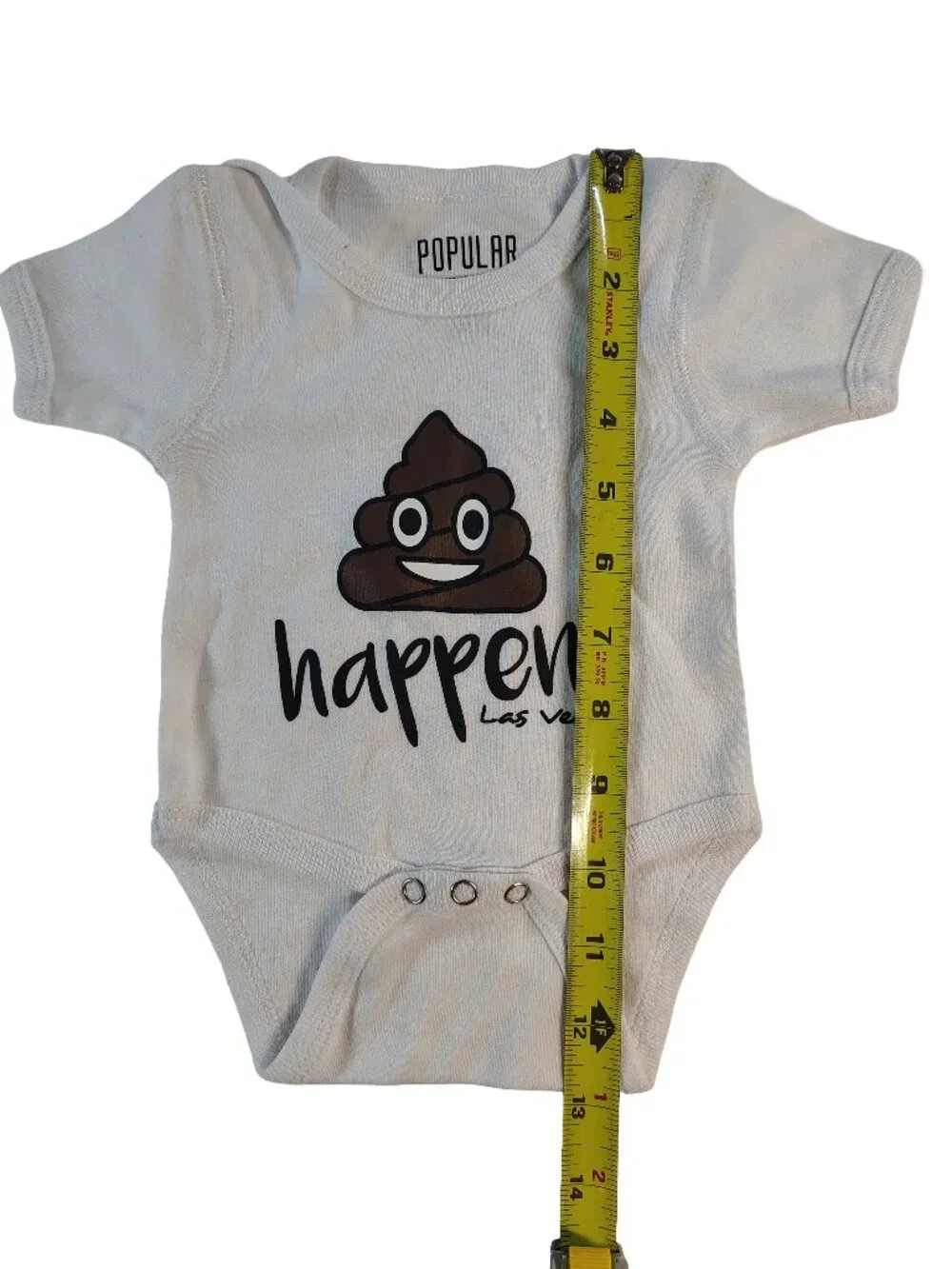 Baby's Unisex White Size 6M 💩 Happens Las Vegas Themed Bodysuit